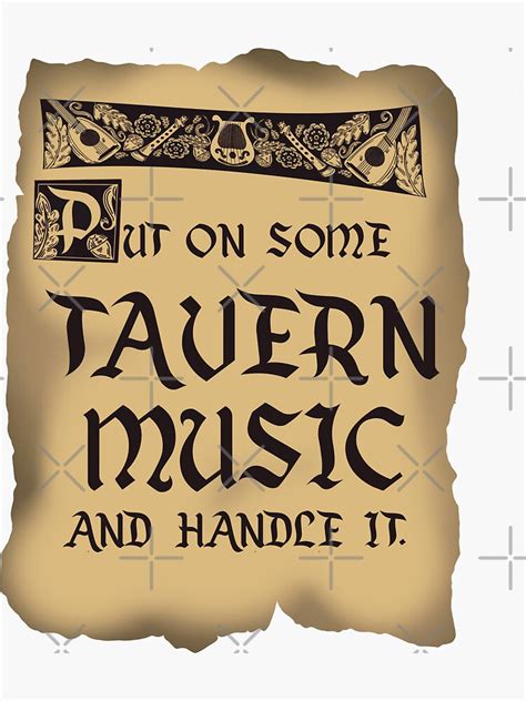 "Fantasy dnd mtg wow tavern music " Sticker for Sale by CyberSpikeArt ...