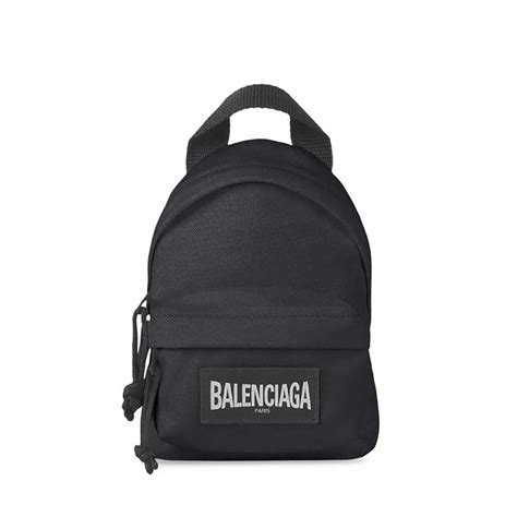 Balenciaga Men Oversized Mini Backpack In Black Recycled Nylon