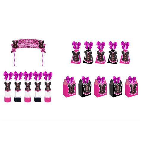 Kit Festa Chá de Lingerie Pink peças pessoas cone milk Shopee Brasil