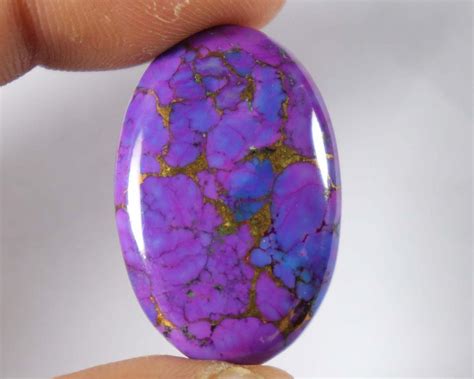 Purple Copper Turquoise Approx X Mm Oval Shape Cabochon Smooth