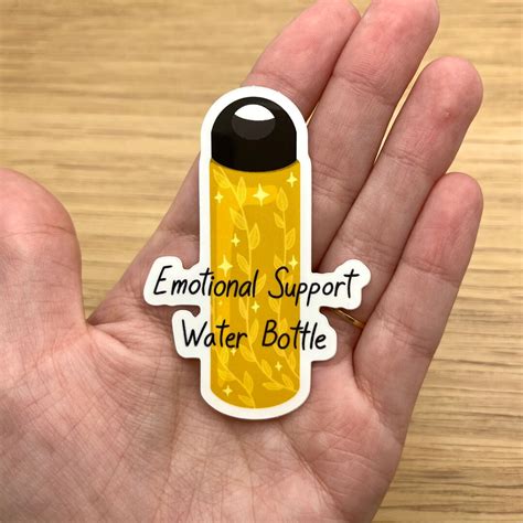 Emotional Support Water Bottle Sticker Etsy