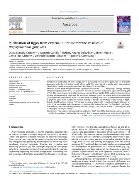 Pdf Purification Of Rgpa From External Outer Membrane Vesicles Of