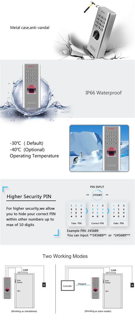 Oem Manufacturer Ip Standalone Fingerprint Access Control Metal