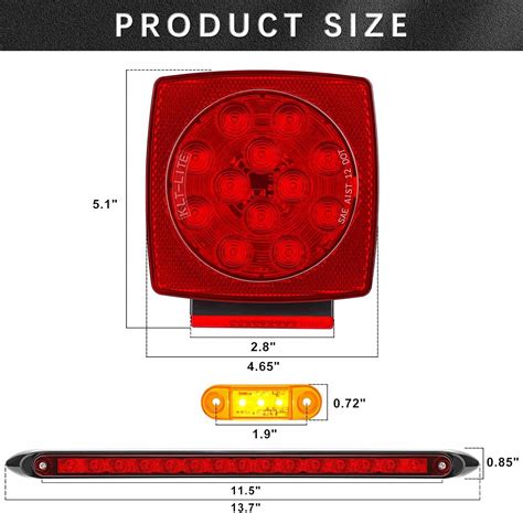 Free Shipping Submersible Trailer Light Kit 12v Super Bright Stop Brake Turn Tail Lights Under