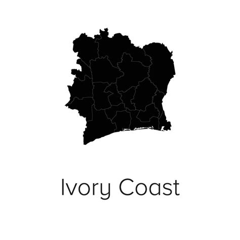 Ivory Coast Map Illustration Silhouette Outline Ivory Coast Travel