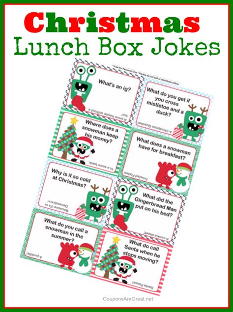 Christmas Lunch Box Notes using Christmas Jokes for Kids