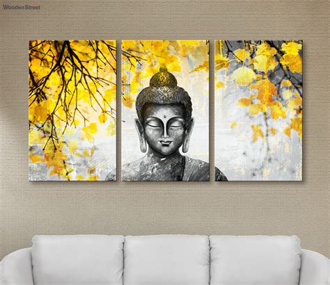 Buy Meditating Dark Buddha Print Canvas Wall Painting Online in India ...