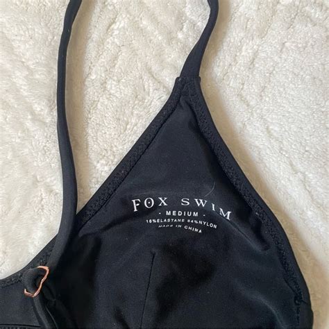 White Fox Boutique Swim Nwt White Fox Black Triangle Bikini Top S