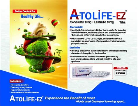 atolife ez tablet atorvastatin mg ezetimibe mg  rs box