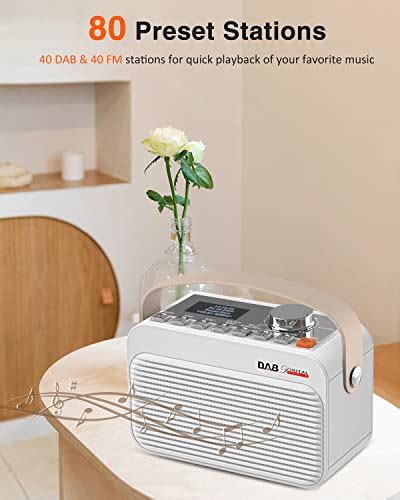 Greadio DAB/DAB+Digital Radio, DAB Radio with Bluetooth, Portable Mains ...