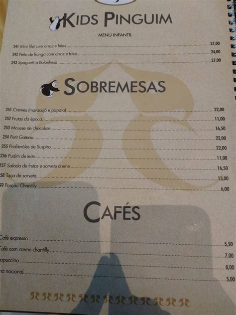 Menu Em Choperia Pinguim Bras Lia Pub Bar Guar K E K Sai So