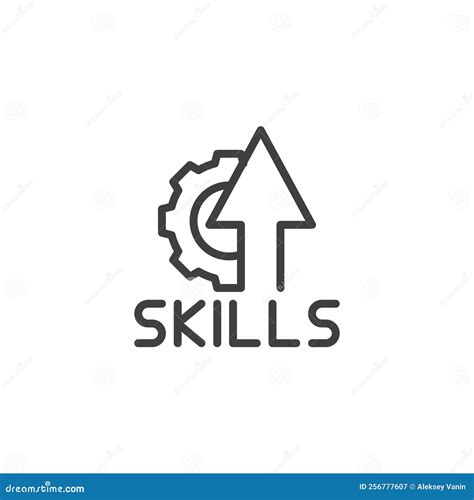 Skills Line Icon Stock Vector Illustration Of Gear 256777607