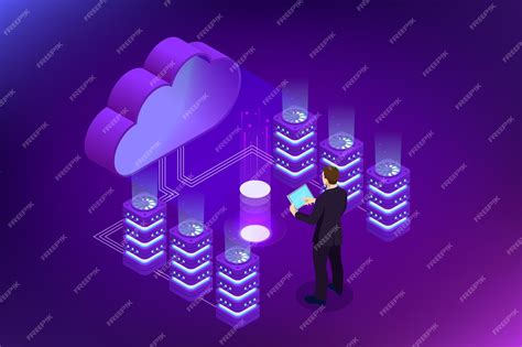 Premium Vector Isometric Cloud Computing Concept Isometric Cloud Services Internet