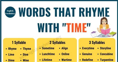 242 Useful Words That Rhyme With Time - English Study Online