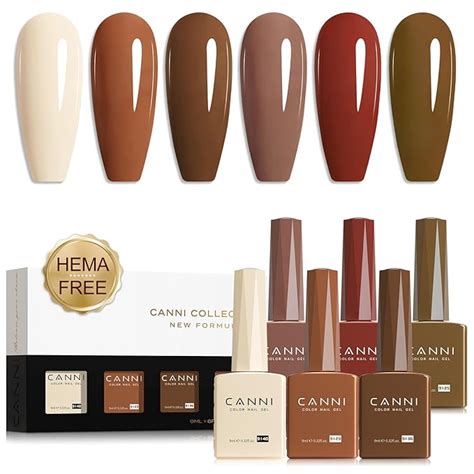 Amazon CANNI Brown Nude Gel Nail Polish Set 6 Colors 9ML Beige