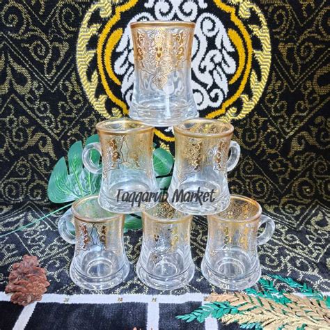 Jual Gelas Teh Gelas Kaca Tea Set Gelas Sahi Tea Set Cangkir Teh Gelas