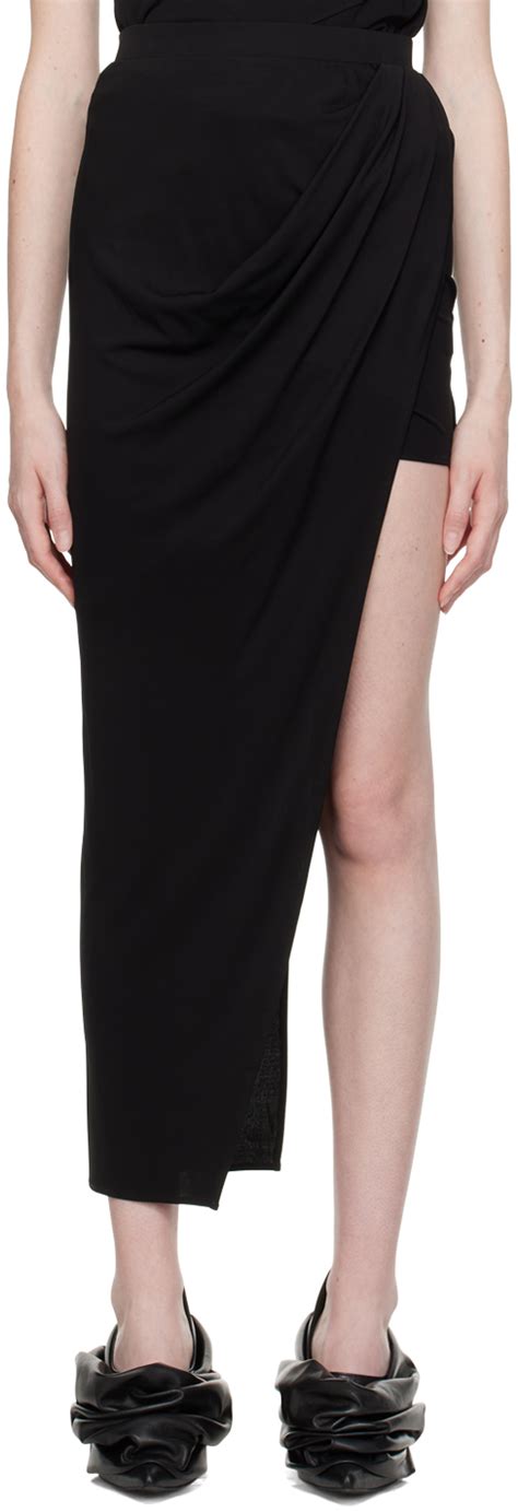 Helmut Lang Black Asymmetric Maxi Skirt Helmut Lang