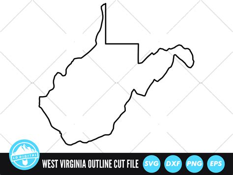 West Virginia SVG | West Virginia Outline | USA States Cut File By LD ...