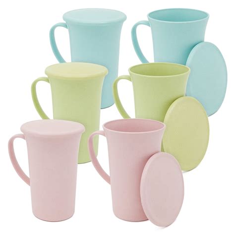 Wheat Straw Mugs With Handle Set Of 6 Unbreakable Coffee Cups With