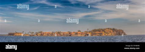 Panoramic View Of Island Goree With Colorful Houses And Fort Gor E