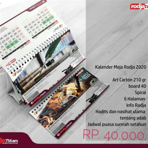 Jual Kalender Meja Radio Tv Rodja Masehi Plus Hijriyah Shopee Indonesia