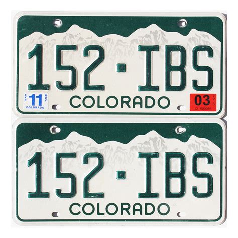 2003 Colorado Pair 152ibs Top Rated License Plates