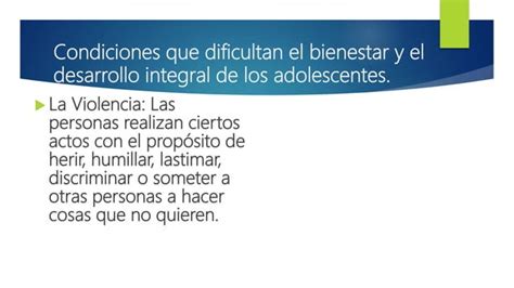 Acciones Y Condiciones Que Favorecen El Desarrollo Integral Ppt