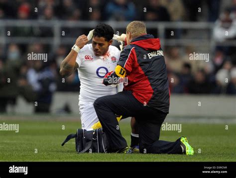 MANU TUILAGI WITH HEAD INJURY ENGLAND V FRANCE RU TWICKENHAM MIDDLESEX ...