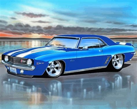 Blue 69 Camaro Paint By Numbers - Numeral Paint Kit