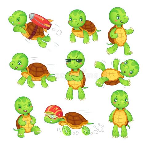 Enfant De Tortue Tortue Rapide Courante Les Personnages De Dessin Anim