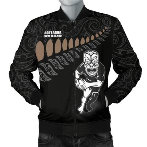 Nrl New Zealand Warriors Black Bomber Jacket