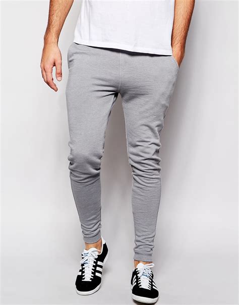 Asos Super Skinny Joggers In Grey For Men Lyst