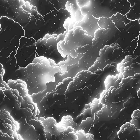 Premium Vector | Thunderstorm seamless pattern background vector stormy