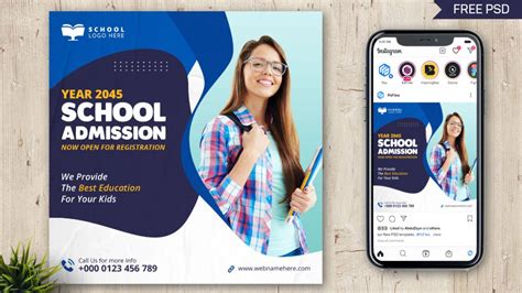 College Admission Social Media Post Template Free Psd Psfiles