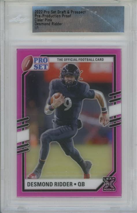 Leaf Pro Set Draft Proof Clear Pink Desmond Ridder Rc Rookie