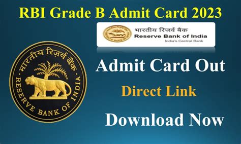 Rbi Grade B Admit Card 2023 Released Download Link Available For Call