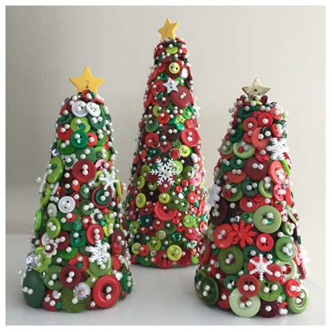 Christmas Button Crafts Easy Button Christmas Trees Diy