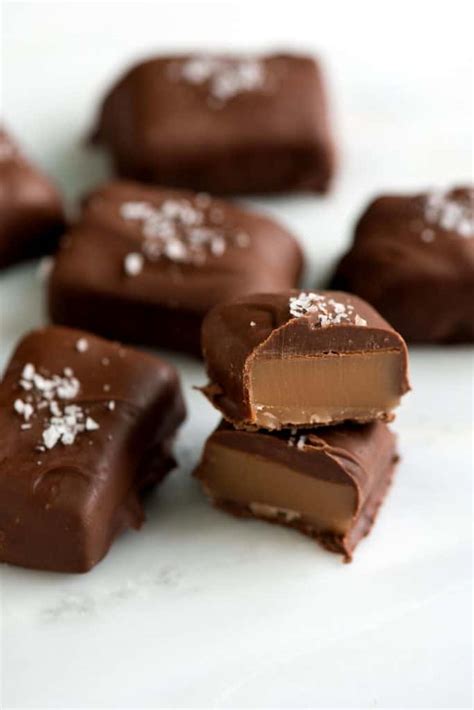 Salted Chocolate Covered Caramels