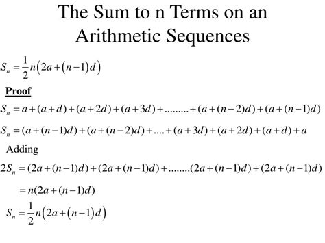 Sum Of An Arithmetic Series Proof - slideshare