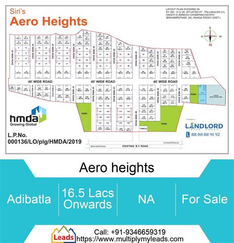 Plot For Sale Sq Yards Lakh In Aero Heights Adibatla Plot