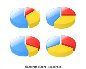 Set 3d Exploded Pie Charts Vector Stock Vector (Royalty Free) 136887626 | Shutterstock