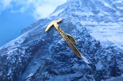 Mountaineering Axe Gold Lapel Pin Lapelpinplanet