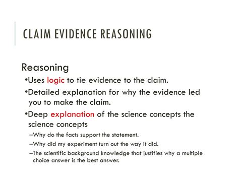 Ppt Claim Evidence Reasoning Powerpoint Presentation Free Download