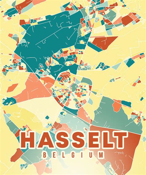 Hasselt Belgium Map Digital Art by Alexandru Chirila | Pixels