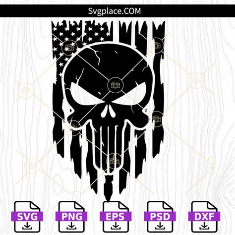 Punisher Skull Us Flag Svg Punisher Flag Svg Us Punisher Skull Svg