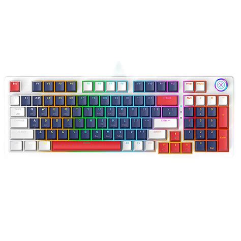 AIGUOXIN GK Tri Mode Mechanical Keyboard Keys Hot Swappable Blue Switch RGB NKRO G BT