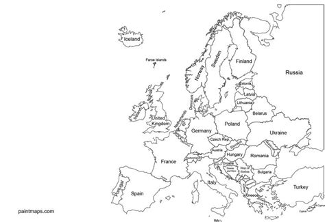 Dibujos De Mapa Europa Nombres Paises Para Colorear Vsun