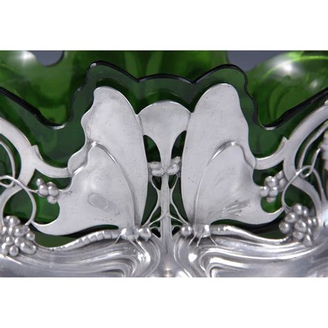 Titus Omega Wmf Art Nouveau Pewter Glass Centrepiece