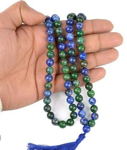 Gemstone Natural Azurite Beads Mala Hazurite Bead Mala For Healing 40