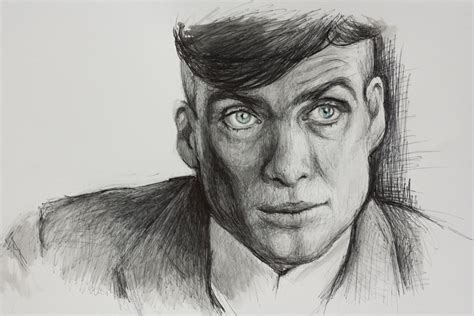 Tommy Shelby Cillian Murphy Art Drawings Beautiful Hand Drawn